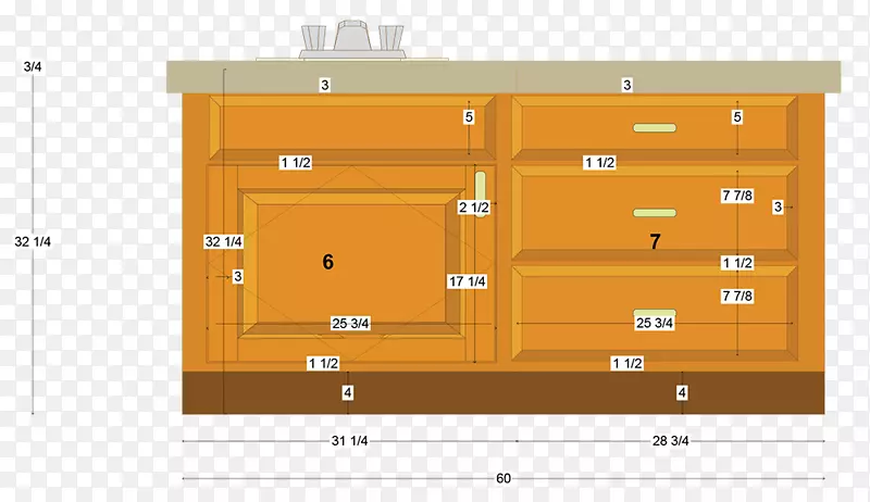 绘制梳妆台图-俯视家具厨房水槽