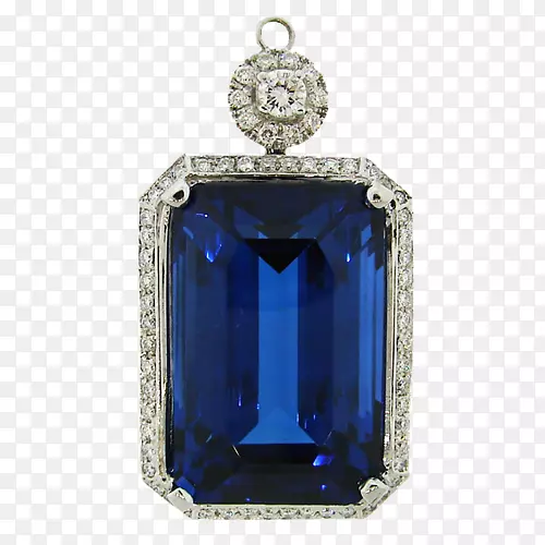 蓝宝石项链，坦赞，黄金魅力和吊坠-蓝宝石