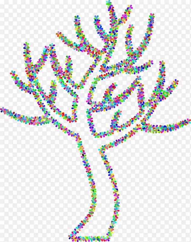 电脑图标花卉设计剪贴画彩色装饰树