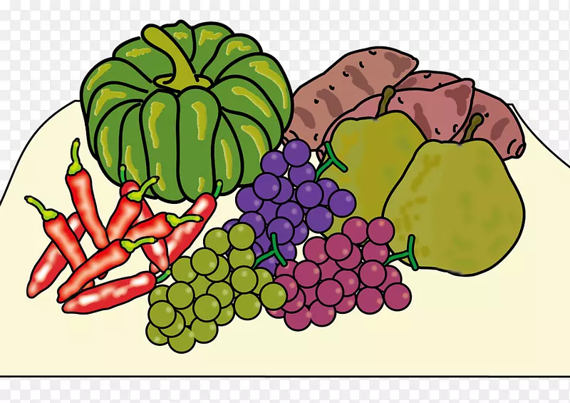 葡萄秋季蔬菜收获剪贴画-葡萄