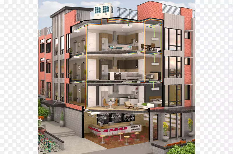 公寓楼三维计算机图形建筑渲染共管公寓
