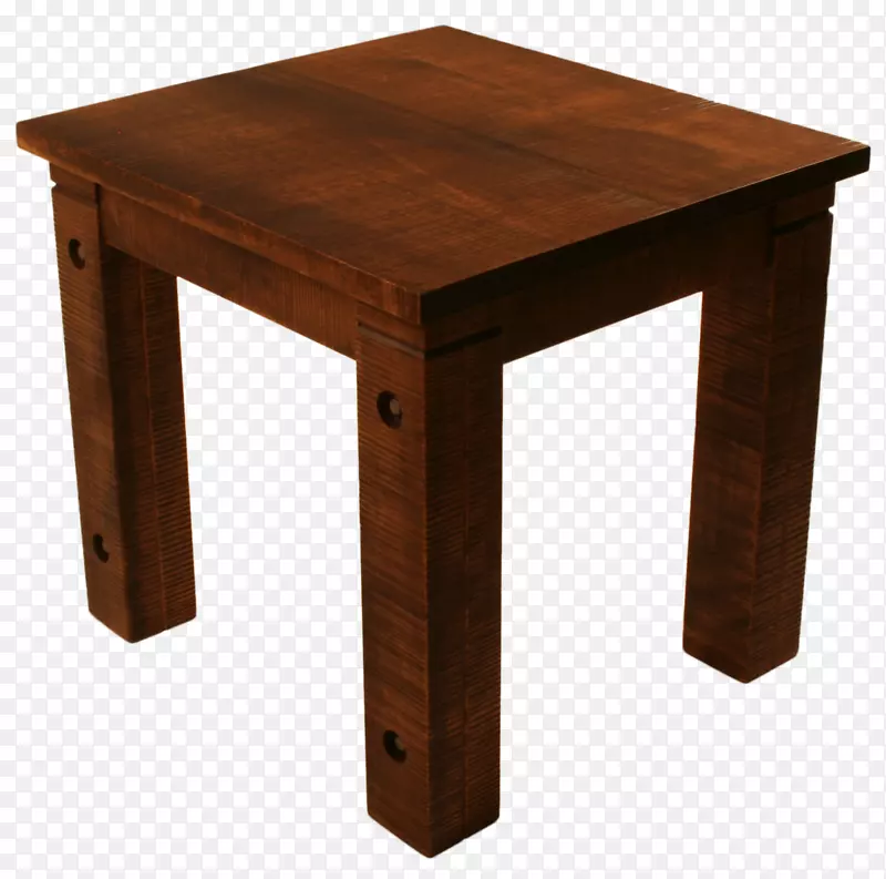 咖啡桌旧嬉皮木制品公司。木材染色-乡村桌子