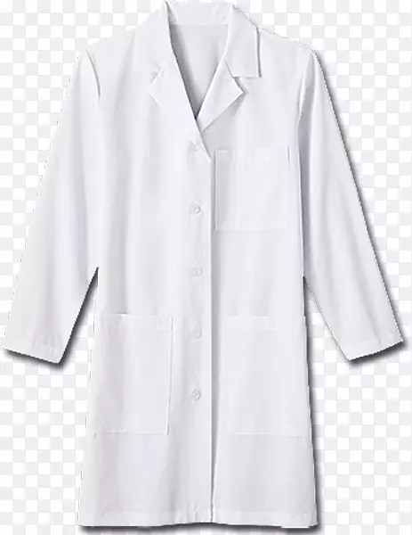 实验室外套袖子衣领衬衫-白色外套