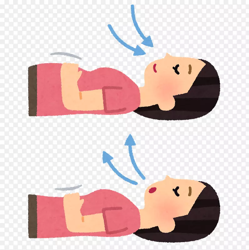 膈肌呼吸Kokju ho腹部Adem-睡眠中的女性