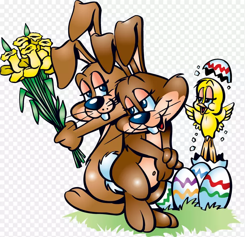 复活节兔子复活节彩蛋夹艺术-理想