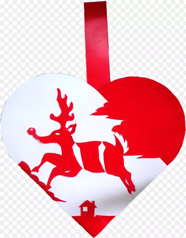 鲁道夫驯鹿折叠式圣诞心圣诞装饰品设得兰牧羊犬