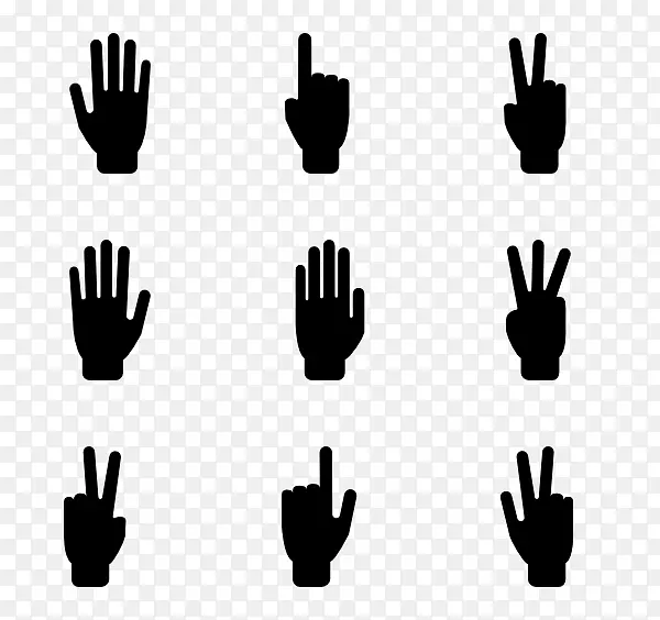 手指手电脑图标手势手身体