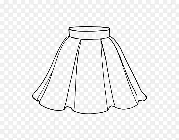 素描裙子着色书线条艺术连衣裙短裙