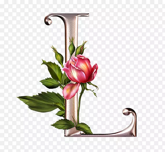 字母表花玫瑰笼