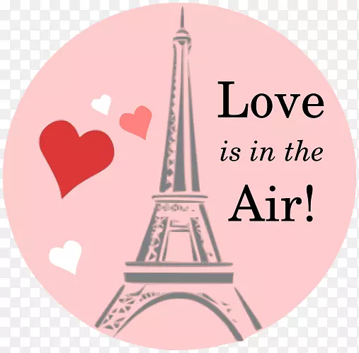埃菲尔铁塔巡演蒙巴纳斯广场协和斜塔比萨剪贴画-爱情在空中。