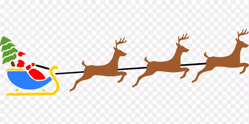驯鹿圣诞老人圣诞剪辑艺术飞行圣诞老人
