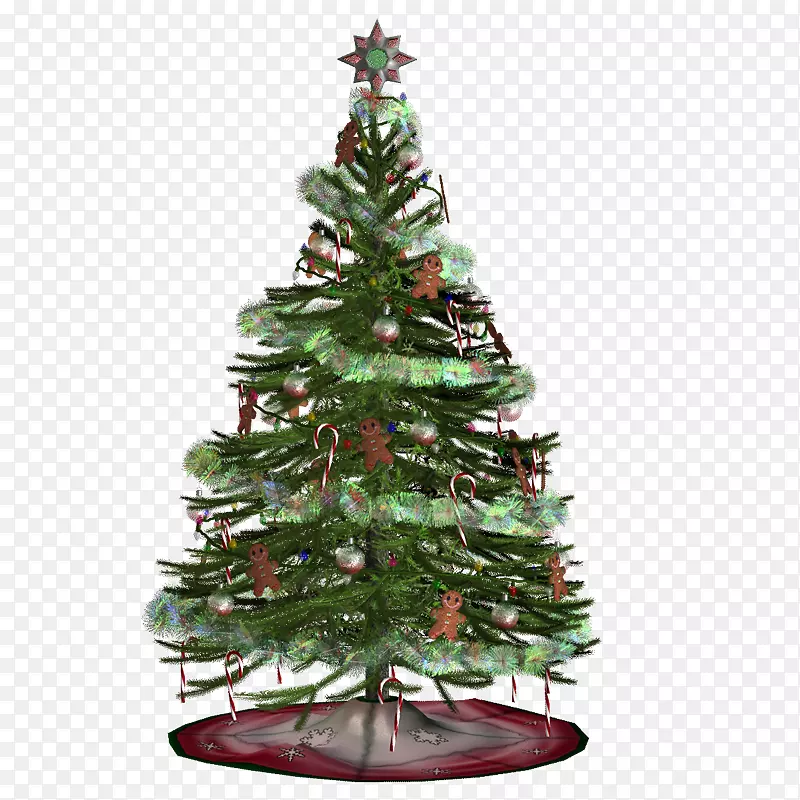圣诞树，圣诞树装饰云杉-胡桃