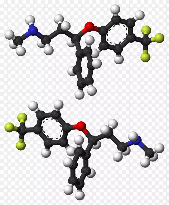 氟西汀分子球贴模型疗法抗抑郁药