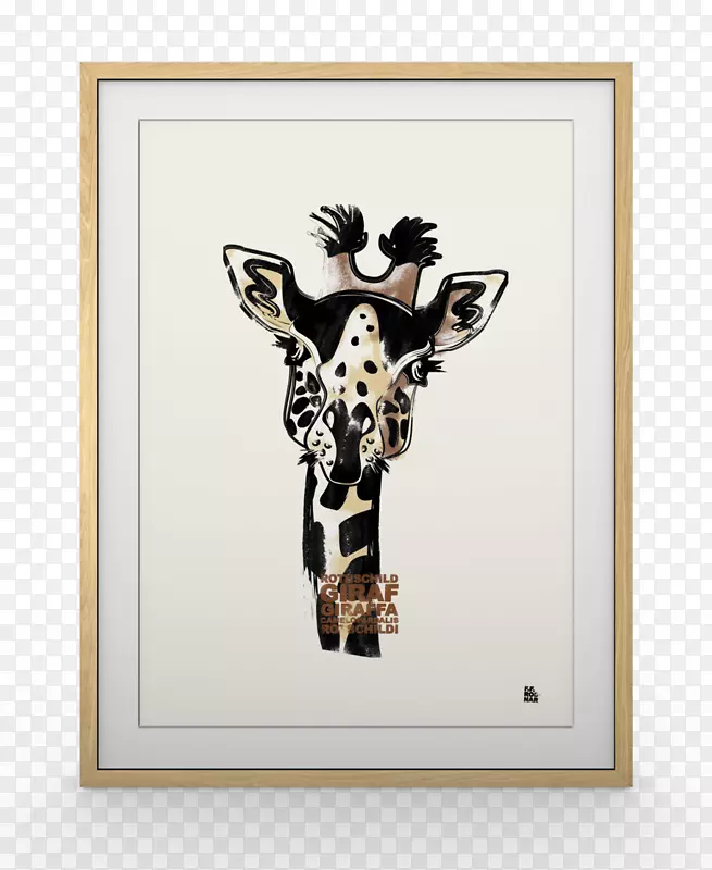 长颈鹿画框-创意海报