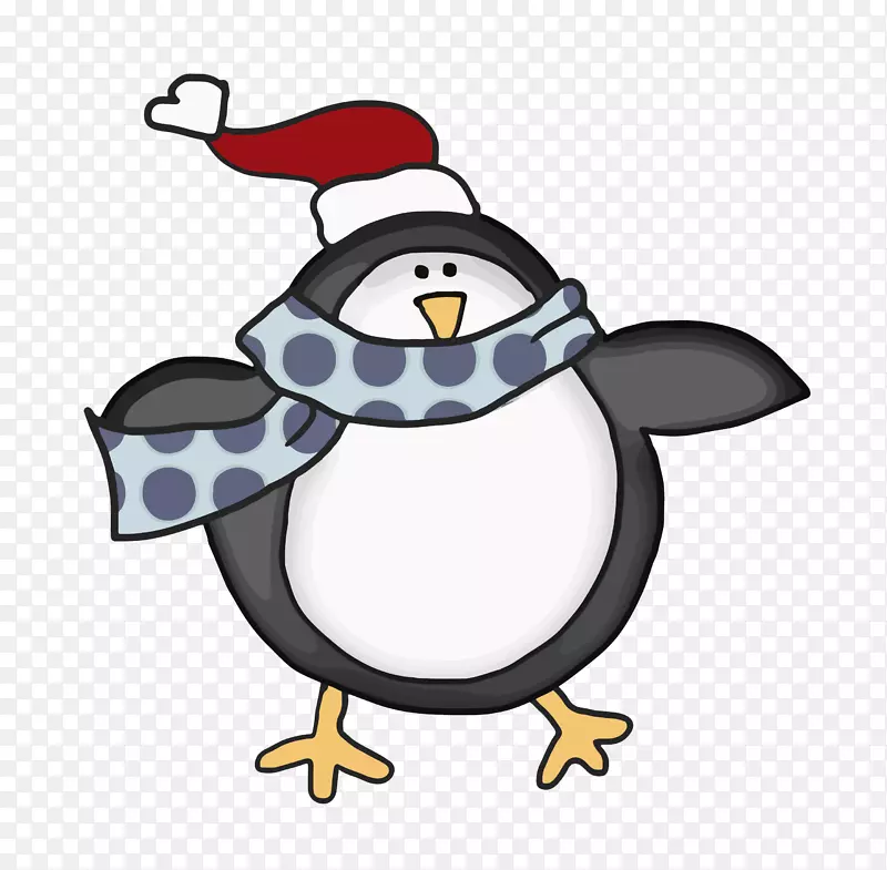 企鹅帽卡通喙夹艺术-圣诞企鹅