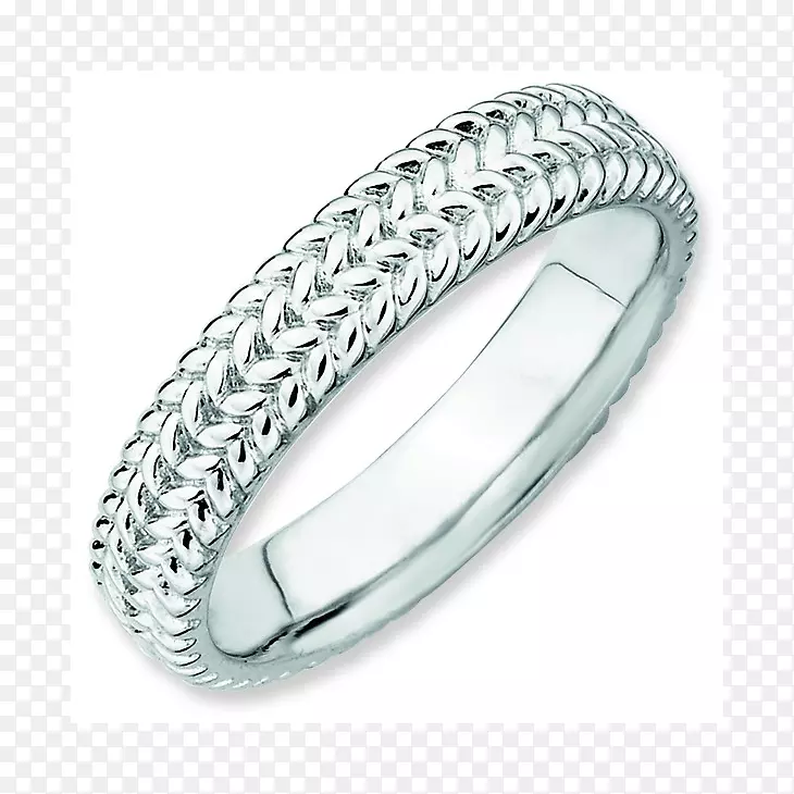 结婚戒指纯银白金戒指