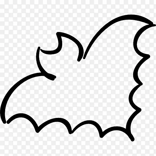 蝙蝠形状动物剪贴画手绘动物