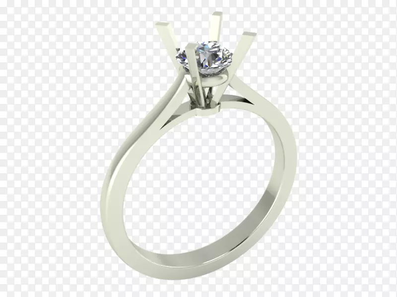 结婚戒指银身珠宝首饰模型