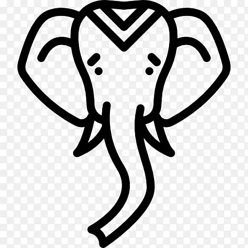 印度象非洲象电脑图标夹艺术手绘动物