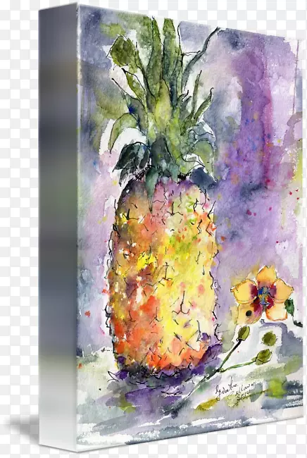 静物摄影水彩画菠萝丙烯酸涂料水彩菠萝