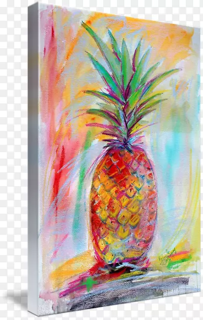 菠萝丙烯酸涂料静物水彩画水彩菠萝