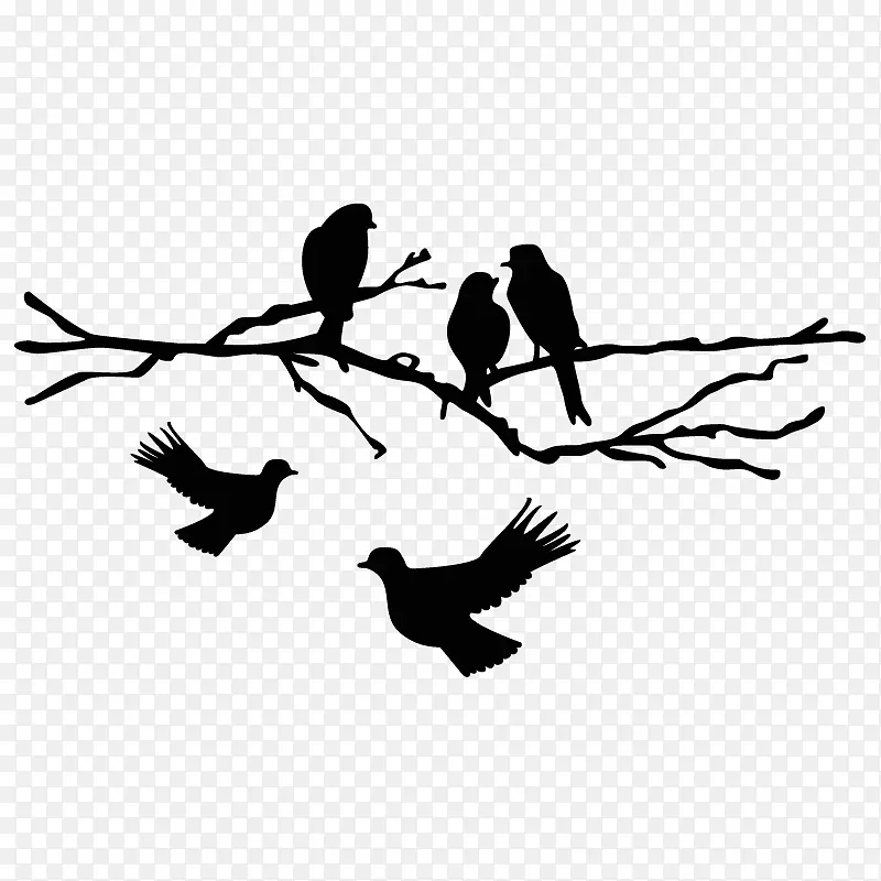 三角岛鸟画-萨克斯风动物