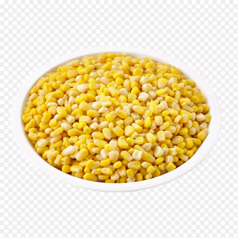 玉米芯上的扁豆玉米混合玉米粒甜玉米-玉米粒
