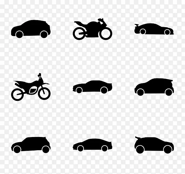 汽车，摩托车，滑板车，电脑图标，剪贴画车轮