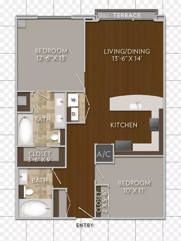 平面图公寓楼层卧室-公寓