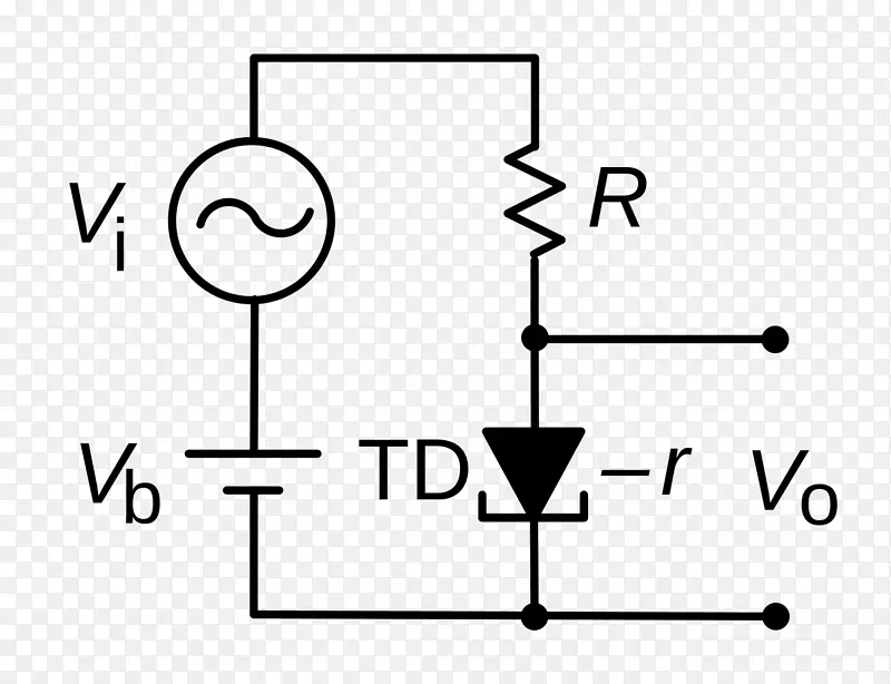 隧道二极管电子电路电子符号接线图