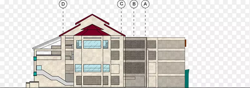 建筑屋顶物业立面房屋