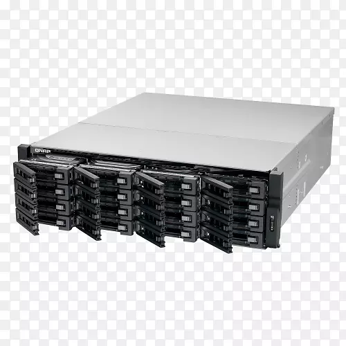 网络存储系统系列ATA系列附加SCSI qnap电视ec1680u-rp r2 nas机架以太网局域网黑色qnap电视-ec1680u-sas-rp 16-湾无盘nas服务器-Sata 6gb/s，sas 12 gb/s