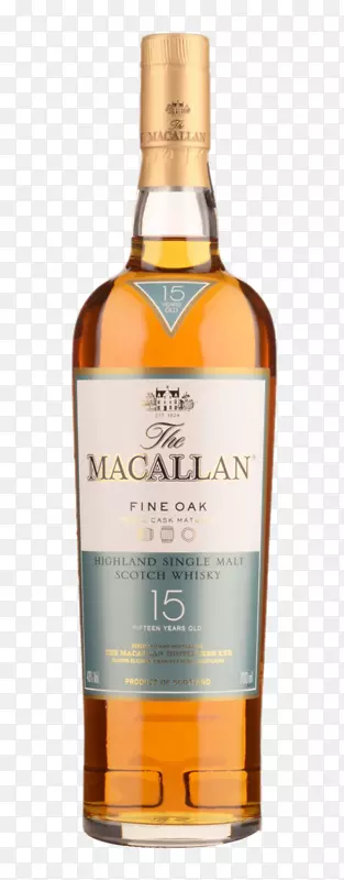 单打麦芽威士忌，单麦芽苏格兰威士忌，Macallan蒸馏威士忌-15年前