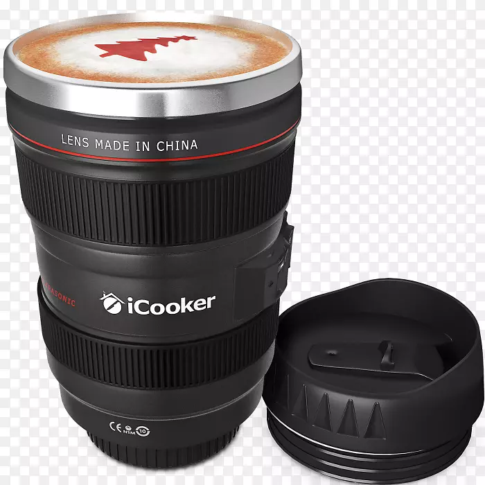 照相机镜头咖啡杯热杯金属杯