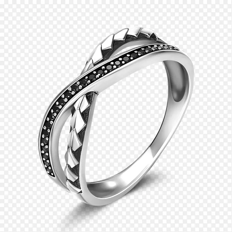 结婚戒指银身珠宝银戒指