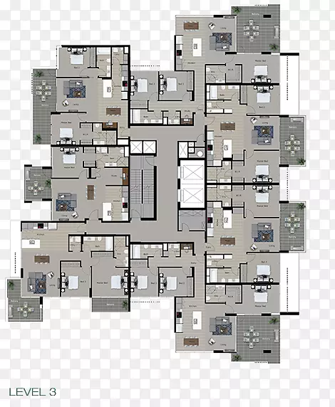 昆士兰州布罗德沃特公寓拉布拉多平面图-总体规划