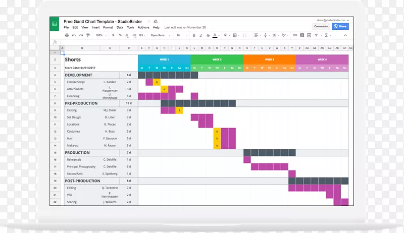 甘特图microsoft excel模板计划