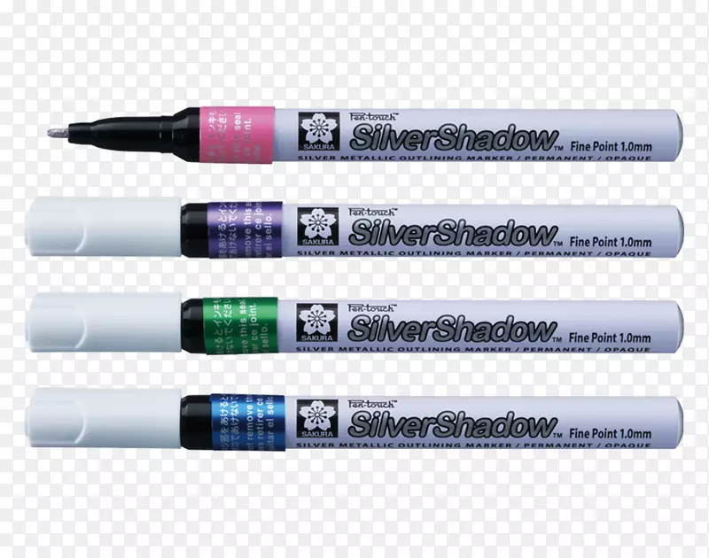 标志笔sakura彩色产品公司油漆标记圆珠笔和墨水效果