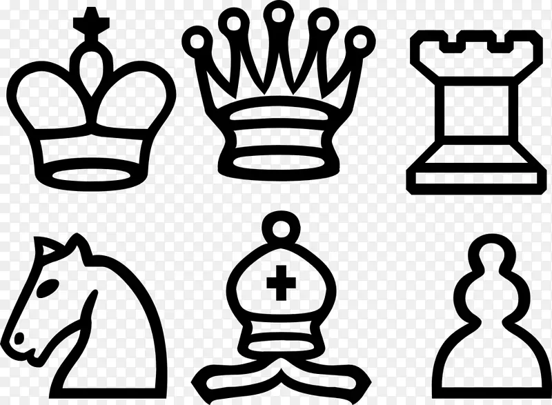 棋子、骑士、国王、剪贴画.国际象棋巨人