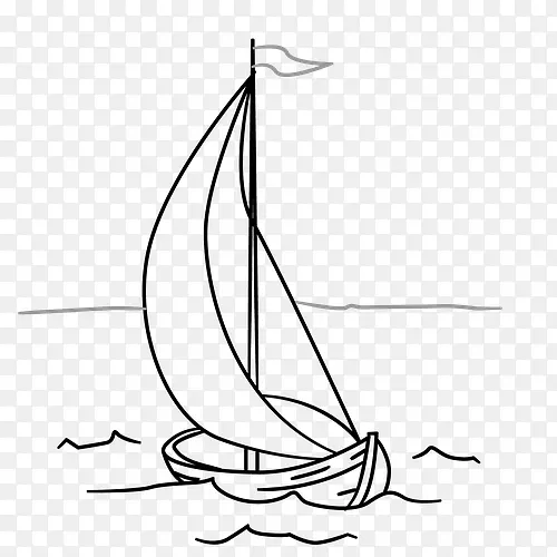 画帆船线艺术素描-корпус