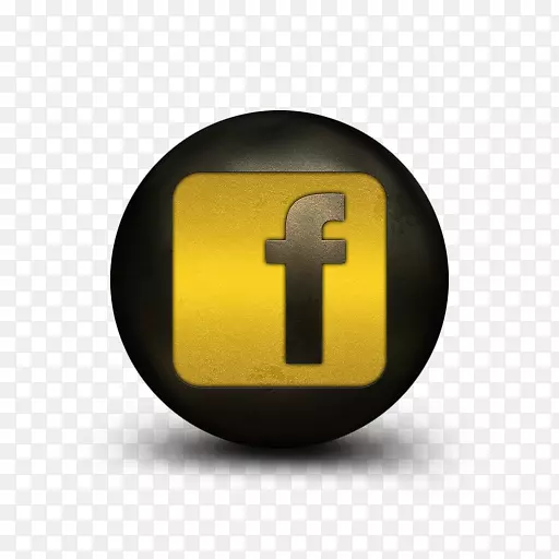 电脑图标社交媒体facebook标识-黄铜