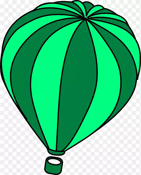 热气球蓝绿夹艺术气球轮廓