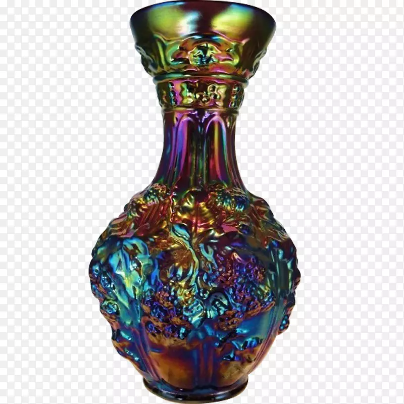 玻璃花瓶钴蓝紫花瓶