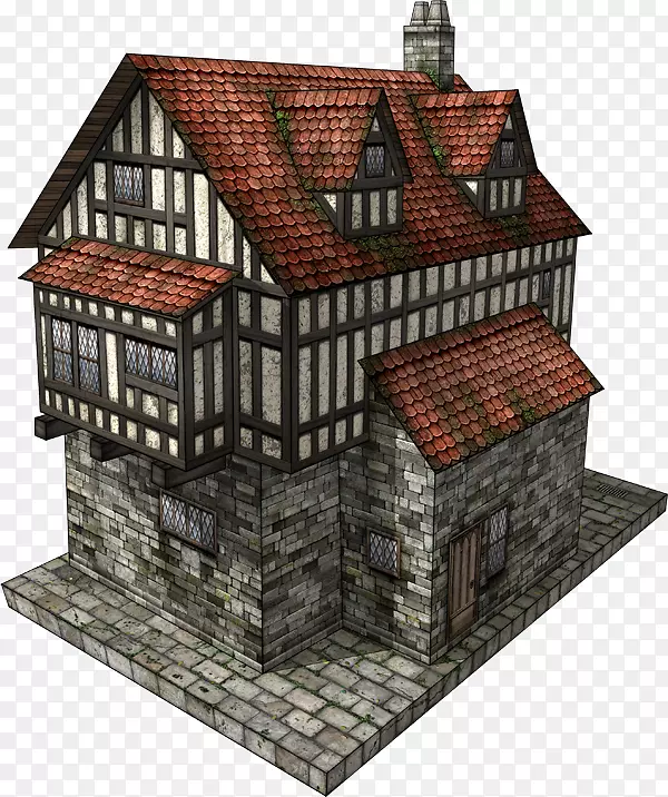 中世纪舍弃中世纪建筑房屋正面房屋
