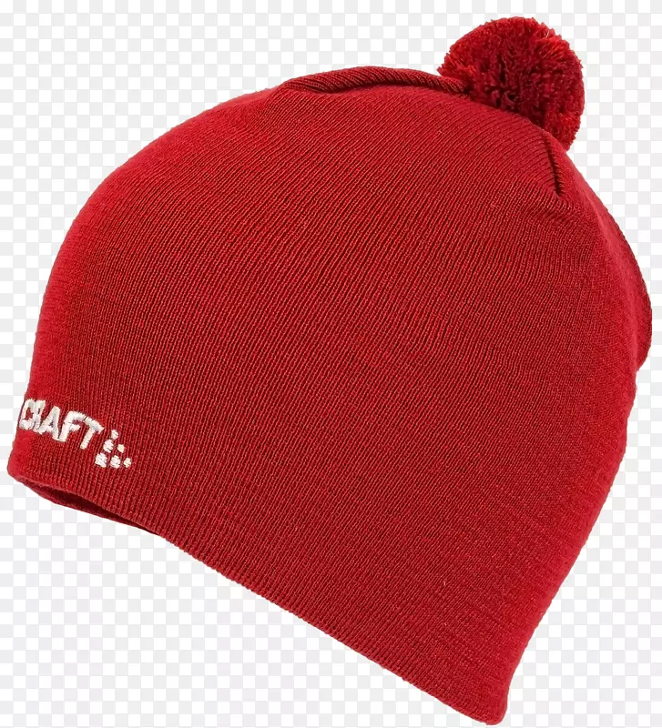 Beanie针织帽夹克服装.红色帽子