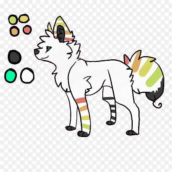 猫线艺术狗夹艺术-绿色概念