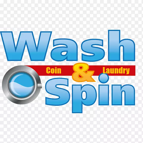 洗涤和旋转硬币洗衣店标志自助洗衣店品牌自助服务洗衣店