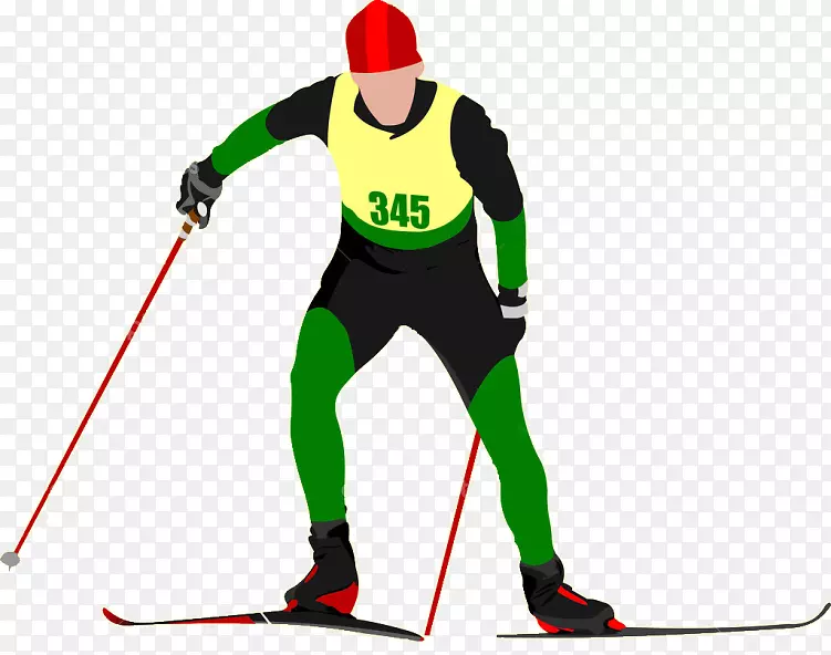滑雪装订北欧组合冬季两项剪贴画滑雪