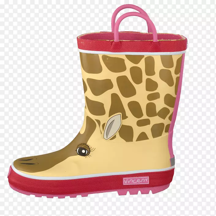 雪靴鞋-粉红色长颈鹿