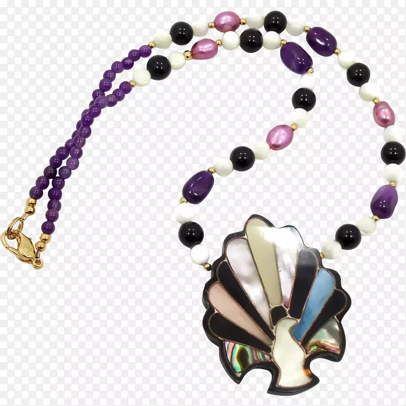 紫水晶项链珍珠珠宝项链